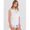 image:imageANRABESS Womens Tops Dressy Casual Lace Cap Sleeve Henley Shirts Summer Sleeveless Button Up Blouses 2026 Spring OutfitsWhite
