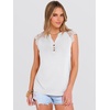 image:imageANRABESS Womens Tops Dressy Casual Lace Cap Sleeve Henley Shirts Summer Sleeveless Button Up Blouses 2026 Spring OutfitsWhite
