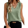 image:imageANRABESS Women Tank Tops Ruched Shoulder Dressy Blouse Business Casual Outfits Sleeveless V Neck Shirt Beach Vacation ClothesLight Green