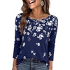Navy White Floral