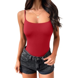 image:imageANRABESS Womens Cropped Spaghetti Strap Double Lined Tank Tops  Square Neck Camisole Soft Stretchy Silky Fabric Slim Fit Casual Summer Layering Going Out Workout Y2K Basic StyleRed
