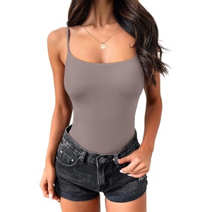image:imageANRABESS Womens Cropped Spaghetti Strap Double Lined Tank Tops  Square Neck Camisole Soft Stretchy Silky Fabric Slim Fit Casual Summer Layering Going Out Workout Y2K Basic StyleKhaki Pink