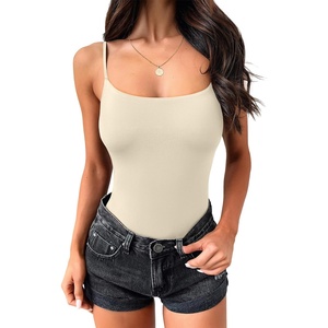 image:imageANRABESS Womens Cropped Spaghetti Strap Double Lined Tank Tops  Square Neck Camisole Soft Stretchy Silky Fabric Slim Fit Casual Summer Layering Going Out Workout Y2K Basic StyleBeige