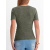 image:imageANRABESS Women Short Sleeve V Neck Shirts  Comfy Soft Slim Fitted Wrap Sexy Top Dressy Casual Daily Wear Work Vacation Going Out Spring Summer SweaterDeep Green