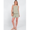 image:imageANRABESS Womens 2 Piece Outfits Striped Summer Casual Sleeveless Tank Top Matching Shorts Lounge Sets Beach Vacation ClothesArmy Green White Plaid