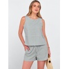 image:imageANRABESS Womens 2 Piece Outfits Striped Summer Casual Sleeveless Tank Top Matching Shorts Lounge Sets Beach Vacation ClothesDeep Green White Stripe