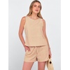 image:imageANRABESS Womens 2 Piece Outfits Striped Summer Casual Sleeveless Tank Top Matching Shorts Lounge Sets Beach Vacation ClothesOrange White Stripe