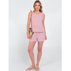 image:imageANRABESS Womens 2 Piece Outfits Striped Summer Casual Sleeveless Tank Top Matching Shorts Lounge Sets Beach Vacation ClothesPink White Plaid