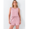 image:imageANRABESS Womens 2 Piece Outfits Striped Summer Casual Sleeveless Tank Top Matching Shorts Lounge Sets Beach Vacation ClothesPink White Plaid