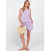 image:imageANRABESS Womens 2 Piece Outfits Striped Summer Casual Sleeveless Tank Top Matching Shorts Lounge Sets Beach Vacation ClothesPurple White Stripe