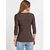 image:imageANRABESS Womens 34 Sleeve Scoop Neck Tops Ribbed Knit Slim Fitted Casual Basic Tee Shirts 2026 Fall Trendy Going Out TShirtCoffee