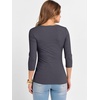 image:imageANRABESS Womens 34 Sleeve Scoop Neck Tops Ribbed Knit Slim Fitted Casual Basic Tee Shirts 2026 Fall Trendy Going Out TShirtDeep Grey