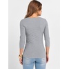 image:imageANRABESS Womens 34 Sleeve Scoop Neck Tops Ribbed Knit Slim Fitted Casual Basic Tee Shirts 2026 Fall Trendy Going Out TShirtGrey