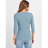 image:imageANRABESS Womens 34 Sleeve Scoop Neck Tops Ribbed Knit Slim Fitted Casual Basic Tee Shirts 2026 Fall Trendy Going Out TShirtGrey Blue