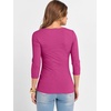 image:imageANRABESS Womens 34 Sleeve Scoop Neck Tops Ribbed Knit Slim Fitted Casual Basic Tee Shirts 2026 Fall Trendy Going Out TShirtHot Pink