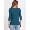 image:imageANRABESS Womens 34 Sleeve Scoop Neck Tops Ribbed Knit Slim Fitted Casual Basic Tee Shirts 2026 Fall Trendy Going Out TShirtIndigo