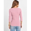 image:imageANRABESS Womens 34 Sleeve Scoop Neck Tops Ribbed Knit Slim Fitted Casual Basic Tee Shirts 2026 Fall Trendy Going Out TShirtPink