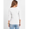 image:imageANRABESS Womens 34 Sleeve Scoop Neck Tops Ribbed Knit Slim Fitted Casual Basic Tee Shirts 2026 Fall Trendy Going Out TShirtWhite