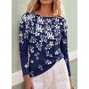 image:imageANRABESS Womens Boat Neck Tops Long Sleeve Shirts  Soft Stretchy Comfort FabricStripedamp FloralDaily Work Going Out TravelDressy CasualFall Winter Outfits ClothesNavy White Leaf