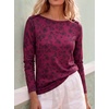 image:imageANRABESS Womens Boat Neck Tops Long Sleeve Shirts  Soft Stretchy Comfort FabricStripedamp FloralDaily Work Going Out TravelDressy CasualFall Winter Outfits ClothesWine Black Floral