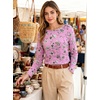 image:imageANRABESS Womens Boat Neck Tops Long Sleeve Shirts  Soft Stretchy Comfort FabricStripedamp FloralDaily Work Going Out TravelDressy CasualFall Winter Outfits ClothesPink Black Floral