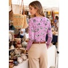 image:imageANRABESS Womens Boat Neck Tops Long Sleeve Shirts  Soft Stretchy Comfort FabricStripedamp FloralDaily Work Going Out TravelDressy CasualFall Winter Outfits ClothesPink Black Floral