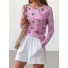 image:imageANRABESS Womens Boat Neck Tops Long Sleeve Shirts  Soft Stretchy Comfort FabricStripedamp FloralDaily Work Going Out TravelDressy CasualFall Winter Outfits ClothesPink Black Floral