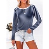 image:imageANRABESS Womens Boat Neck Tops Long Sleeve Shirts  Soft Stretchy Comfort FabricStripedamp FloralDaily Work Going Out TravelDressy CasualFall Winter Outfits ClothesBlue White Stripe