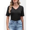 image:imageANRABESS Womens Half Sleeve Tops V Neck Shirts  Comfy Soft Basic Fit Tee Business Casual Work Daily Wear TShirts Summer Spring Trendy ClothesBlack