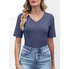 image:imageANRABESS Womens Half Sleeve Tops V Neck Shirts  Comfy Soft Basic Fit Tee Business Casual Work Daily Wear TShirts Summer Spring Trendy ClothesBlue Gray