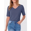 image:imageANRABESS Womens Half Sleeve Tops V Neck Shirts  Comfy Soft Basic Fit Tee Business Casual Work Daily Wear TShirts Summer Spring Trendy ClothesBlue Gray