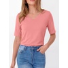 image:imageANRABESS Womens Half Sleeve Tops V Neck Shirts  Comfy Soft Basic Fit Tee Business Casual Work Daily Wear TShirts Summer Spring Trendy ClothesCoral