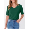 image:imageANRABESS Womens Half Sleeve Tops V Neck Shirts  Comfy Soft Basic Fit Tee Business Casual Work Daily Wear TShirts Summer Spring Trendy ClothesGreen