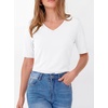 image:imageANRABESS Womens Half Sleeve Tops V Neck Shirts  Comfy Soft Basic Fit Tee Business Casual Work Daily Wear TShirts Summer Spring Trendy ClothesWhite