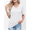 image:imageANRABESS Womens Half Sleeve Tops V Neck Shirts  Comfy Soft Basic Fit Tee Business Casual Work Daily Wear TShirts Summer Spring Trendy ClothesWhite