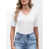 image:imageANRABESS Womens Half Sleeve Tops V Neck Shirts  Comfy Soft Basic Fit Tee Business Casual Work Daily Wear TShirts Summer Spring Trendy ClothesWhite