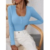 image:imageANRABESS Womens Long Sleeve Henley Tops Ribbed Knit Slim Fitted Trendy T Shirt Basic Tees Layer 2026 Fall Fashion OutfitsBright Blue