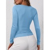 image:imageANRABESS Womens Long Sleeve Henley Tops Ribbed Knit Slim Fitted Trendy T Shirt Basic Tees Layer 2026 Fall Fashion OutfitsBright Blue