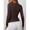 image:imageANRABESS Womens Long Sleeve Henley Tops Ribbed Knit Slim Fitted Trendy T Shirt Basic Tees Layer 2026 Fall Fashion OutfitsDeep Brown