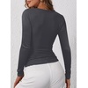 image:imageANRABESS Womens Long Sleeve Henley Tops Ribbed Knit Slim Fitted Trendy T Shirt Basic Tees Layer 2026 Fall Fashion OutfitsDeep Grey