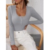 image:imageANRABESS Womens Long Sleeve Henley Tops Ribbed Knit Slim Fitted Trendy T Shirt Basic Tees Layer 2026 Fall Fashion OutfitsGrey