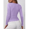 image:imageANRABESS Womens Long Sleeve Henley Tops Ribbed Knit Slim Fitted Trendy T Shirt Basic Tees Layer 2026 Fall Fashion OutfitsLight Purple