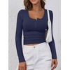 image:imageANRABESS Womens Long Sleeve Henley Tops Ribbed Knit Slim Fitted Trendy T Shirt Basic Tees Layer 2026 Fall Fashion OutfitsNavy Blue
