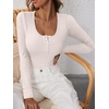 image:imageANRABESS Womens Long Sleeve Henley Tops Ribbed Knit Slim Fitted Trendy T Shirt Basic Tees Layer 2026 Fall Fashion OutfitsParchment