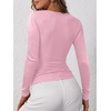 image:imageANRABESS Womens Long Sleeve Henley Tops Ribbed Knit Slim Fitted Trendy T Shirt Basic Tees Layer 2026 Fall Fashion OutfitsPink