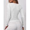 image:imageANRABESS Womens Long Sleeve Henley Tops Ribbed Knit Slim Fitted Trendy T Shirt Basic Tees Layer 2026 Fall Fashion OutfitsWhite