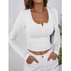 image:imageANRABESS Womens Long Sleeve Henley Tops Ribbed Knit Slim Fitted Trendy T Shirt Basic Tees Layer 2026 Fall Fashion OutfitsWhite