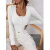 image:imageANRABESS Womens Long Sleeve Henley Tops Ribbed Knit Slim Fitted Trendy T Shirt Basic Tees Layer 2026 Fall Fashion OutfitsWhite