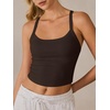 image:imageANRABESS Womens Sleeveless Crop Tops Soft Ribbed Y Back Tank Tops Summer Camisole for Going Out Athletic Gym and WorkoutBrown