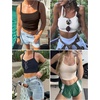 image:imageANRABESS Womens Sleeveless Crop Tops Soft Ribbed Y Back Tank Tops Summer Camisole for Going Out Athletic Gym and WorkoutGreen